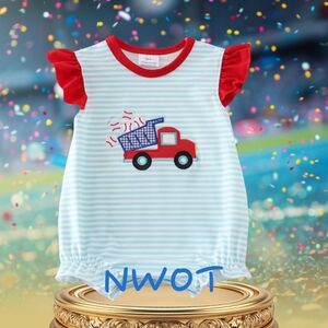 NWOT Girls Baseball bubble romper